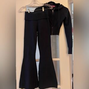 Edikted Navy Blue Two Piece Knit Set XS